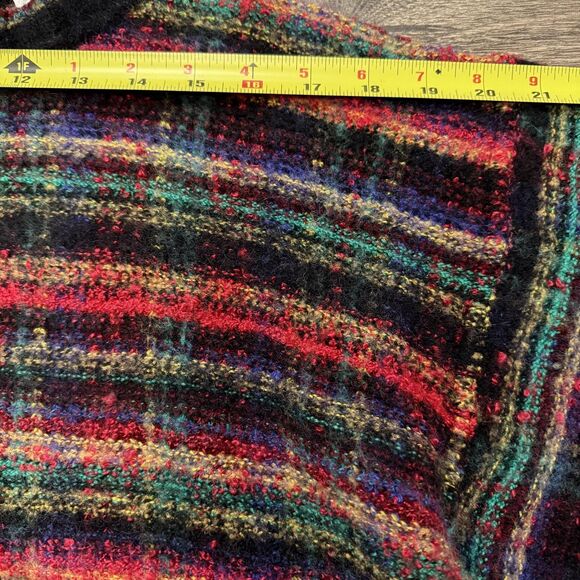 Vintage Marcus Neiman Marcus Wool Alpaca Sweater Sz L Striped Knit Crewneck 90s - Picture 4 of 8